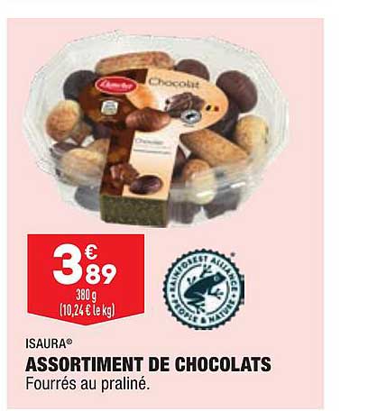 assortiment de chocolats isaura