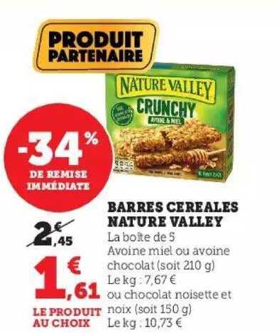barres céréales nature valley