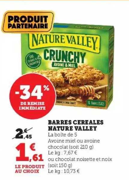 barres céréales nature valley