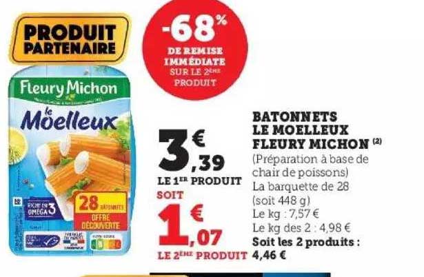 bâtonnets le moelleux fleury michon