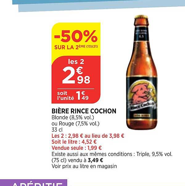 bière rince cochon