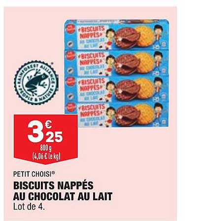 biscuits nappés au chocolat au lait petit choisi