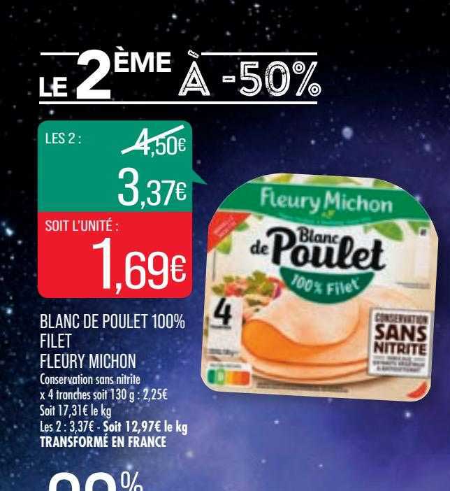 Blanc De Poulet 100% Filet Fleury Michon