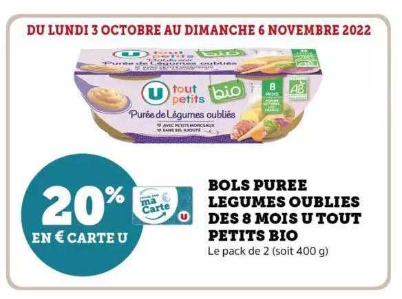 bols purée légumes oublies dès 8 mois u tout petits bio