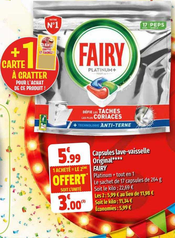 capsules lave-vaisselle original fairy