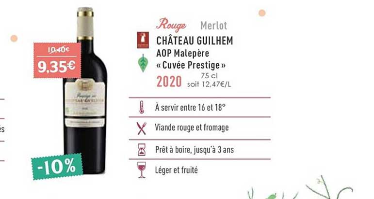 château guilhem aop malepère «cuvée prestige» 2020