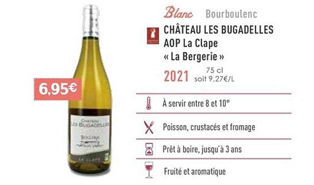 château les bugadelles aop la clape «la bergerie» 2021