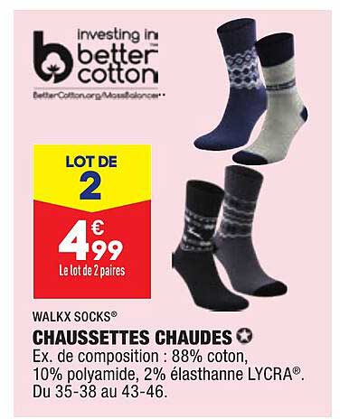 chaussettes chaudes walkx socks