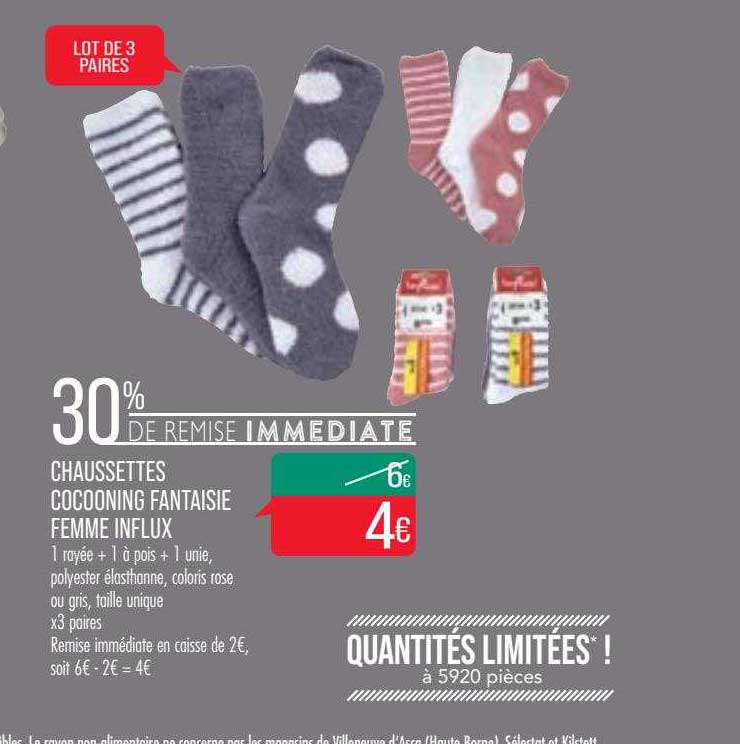 chaussettes cocooning fantaisie femme influx