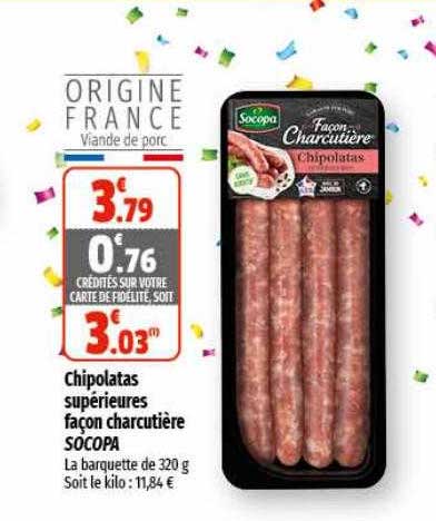 chipolatas supérieures façon charcutière socopa
