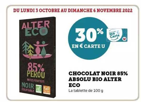 chocolat noir 85% absolu bio alter eco