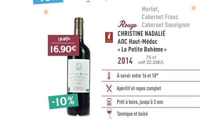 christine nadalié aoc haut-médoc «la petite bohème» 2014