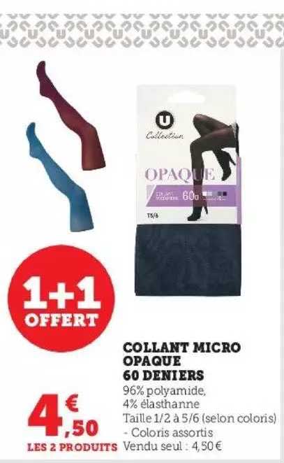 collant micro opaque 60 deniers u collection