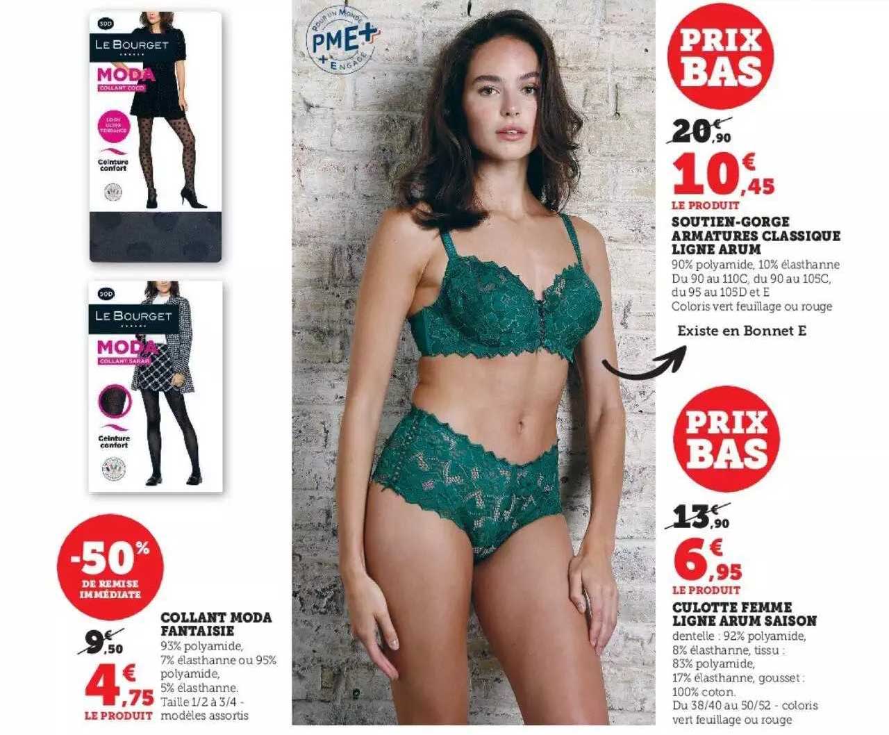 collant moda fantaisie, soutien-gorge armatures classique ligne arum, culotte femme ligne arum saison