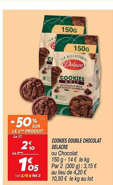 Cookies Double Chocolat Delacre