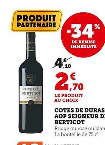 côtes de duras aop seigneur de berticot