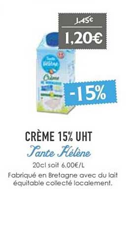 crème 15% uht lante hélène