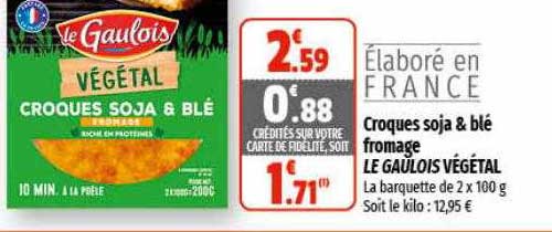 croques soja & blé fromage le gaulois végétal