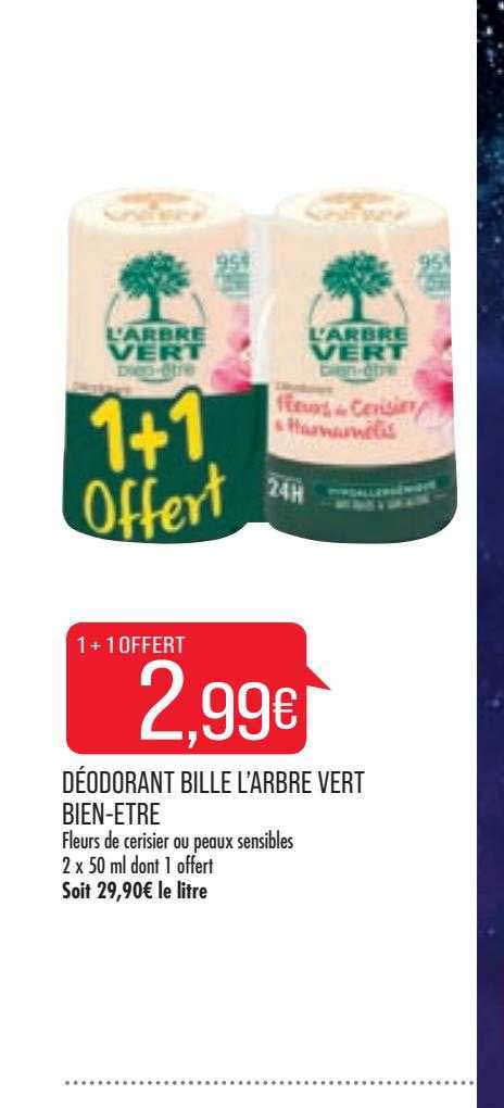 déodorant bille l'arbre vert bien-être