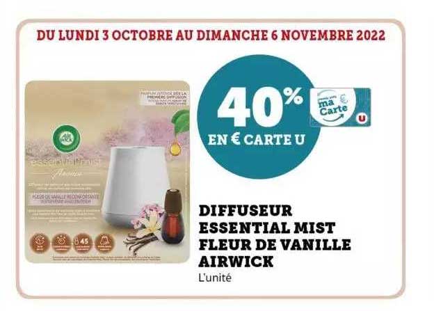 diffuseur essential mist fleur de vanille air wick