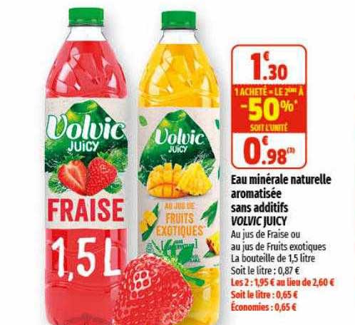 Eau Minérale Naturelle Aromatisée Sans Additifs Volvic Juicy