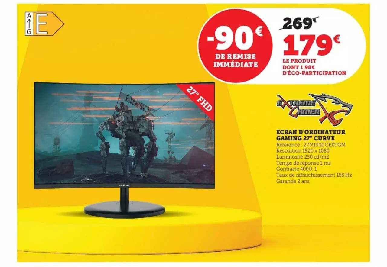écran d'ordinateur gaming 27" curve