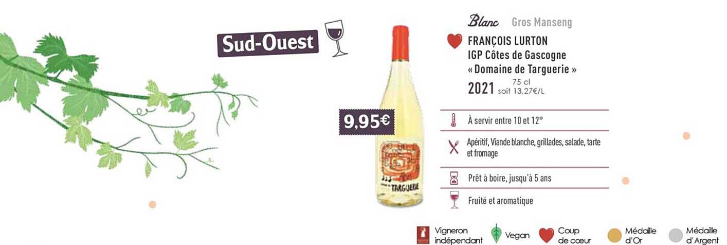 françois lurton igp côtes de gascogne «domaine de targuerie» 2021