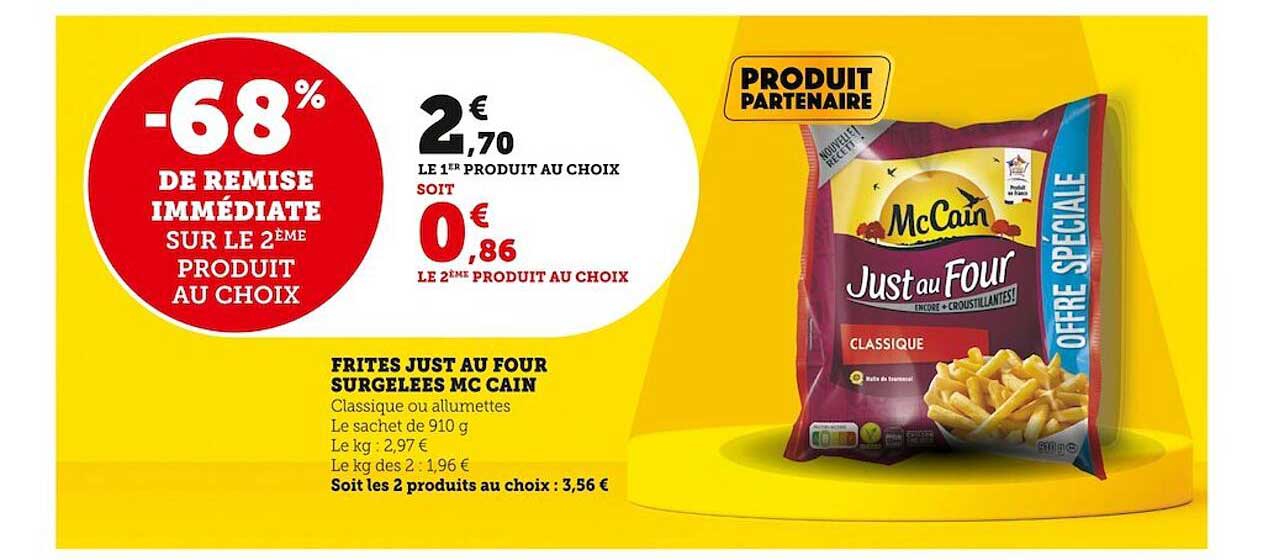 Frites Just Au Four Surgelées Mc Cain