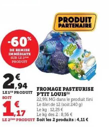 fromage pasteurisé p'tit louis