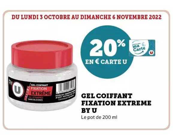 gel coiffant fixation extrême by u