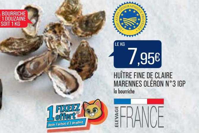 huîtres fine de claire marennes oléran n°3igp
