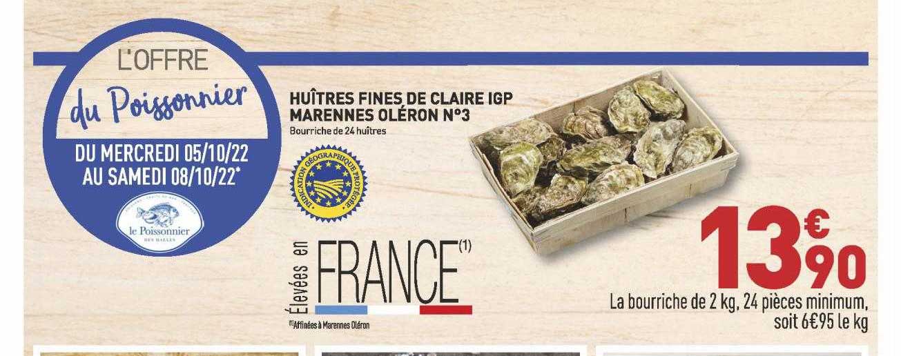 huîtres fines de claire igp marennes oléron n°3