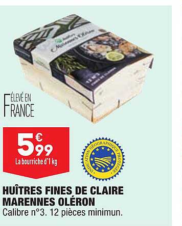 huîtres fines de claire marennes oléron