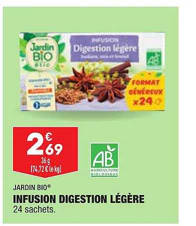 infusion digestion légère jardin bio