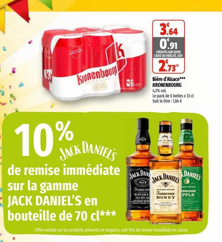 bière d'alsace kronenbourg, la gamme jack daniel's