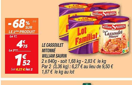 le cassoulet mitonné william saurin