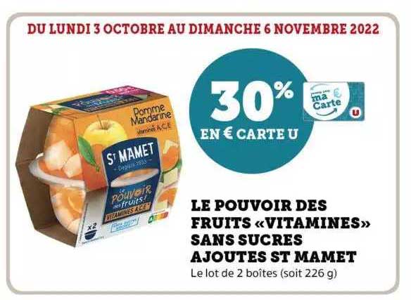 le pouvoir des fruits «vitamines» sans sucres ajoutés st mamet