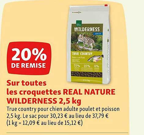 les croquettes real nature wilderness 2,5 kg
