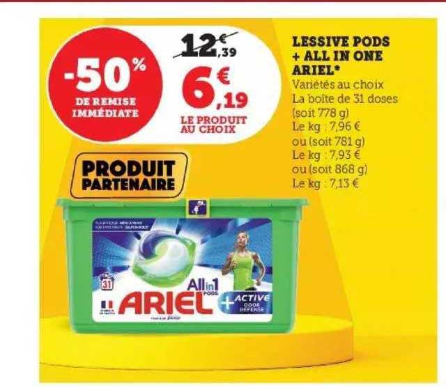 lessive pods + all in one ariel