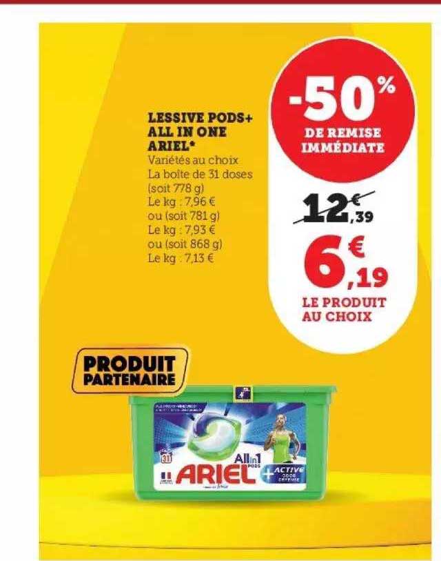 lessive pods+ all in one ariel