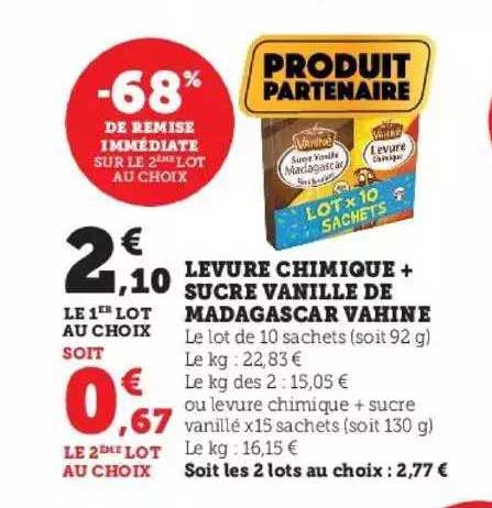 levure chimique + sucre vanille de madagascar vahiné