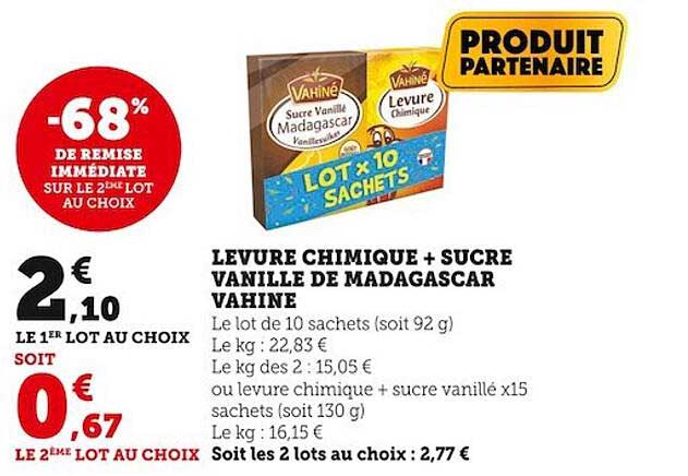 levure chimique + sucre vanille de madagascar vahiné