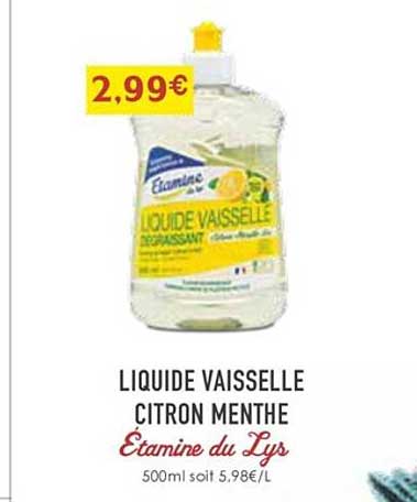 Liquide Vaisselle Citron Menthe étamine Du Lys