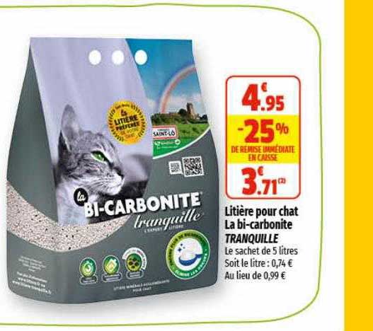 Litière Pour Chat La Bi-carbonite Tranquille