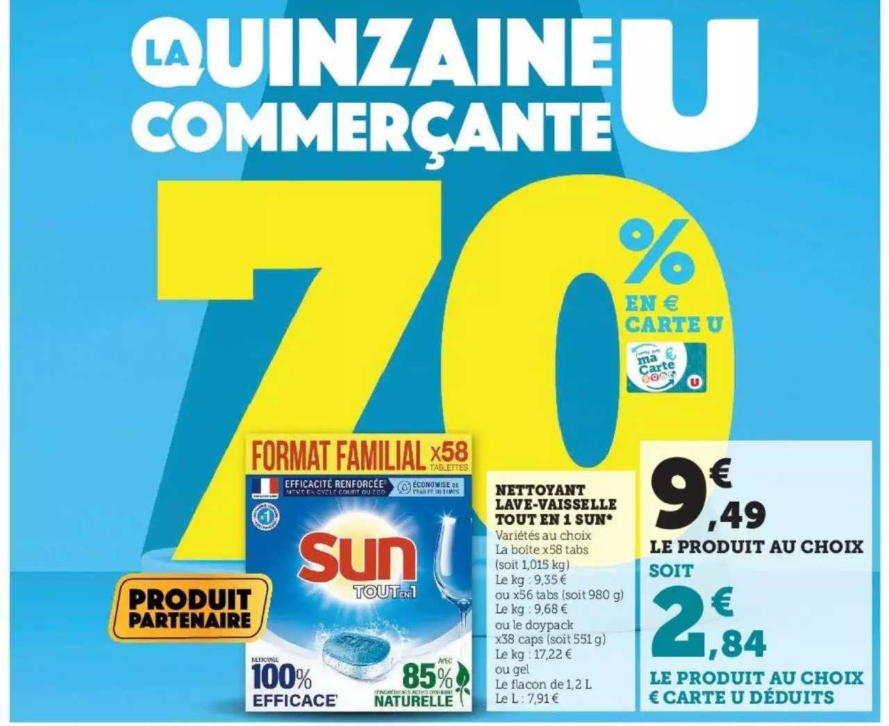 nettoyant lave-vaisselle tout en 1 sun