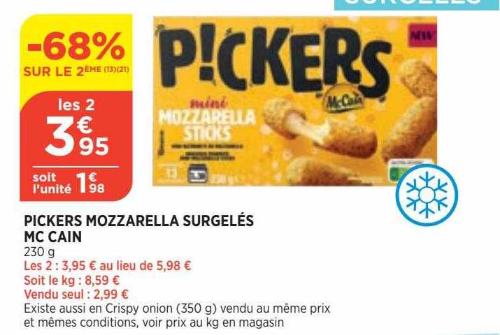 pickers mozzarella surgelés mc cain
