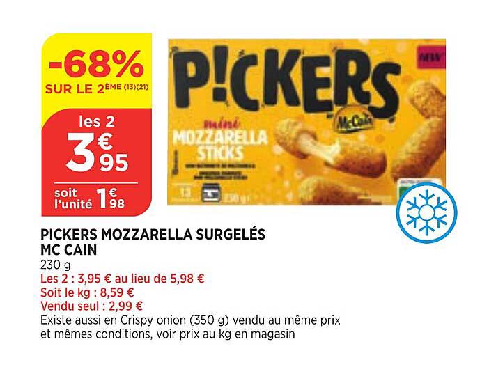pickers mozzarella surgelés mc cain