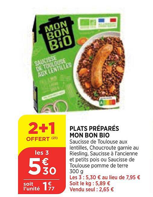 plats préparés mon bon bio