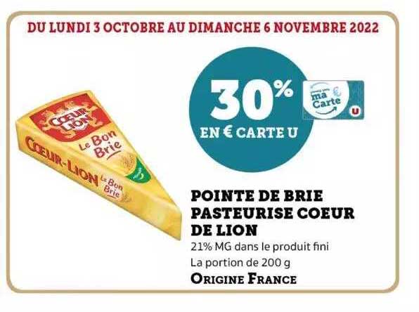 Pointe De Brie Pasteurisé Cœur De Lion