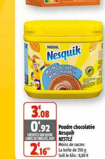 poudre chocolatée nesquik nestlé
